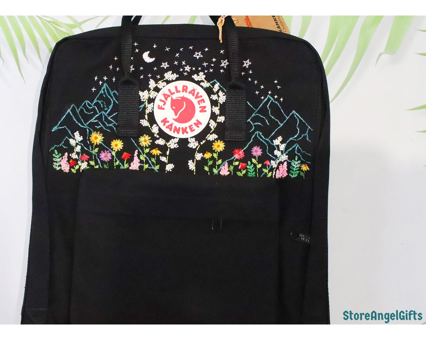 Fjallraven Kanken Backpack – Starry Night & Flower Forest Design - Personalized Embroidered Backpack - Custom Bag for Women