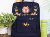  Hand embroidery on fjallraven kanken backpack with flowers 