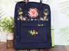  Hand embroidery on fjallraven kanken backpack with flowers 