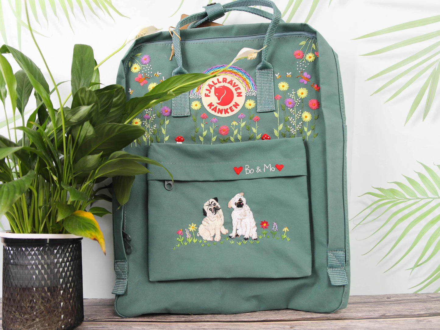 Fjallraven kanken backpack custom embroidered dog/ Kanken backpack embroidered with dog pet/ Custom embroidered dog/ Custom embroidered pets