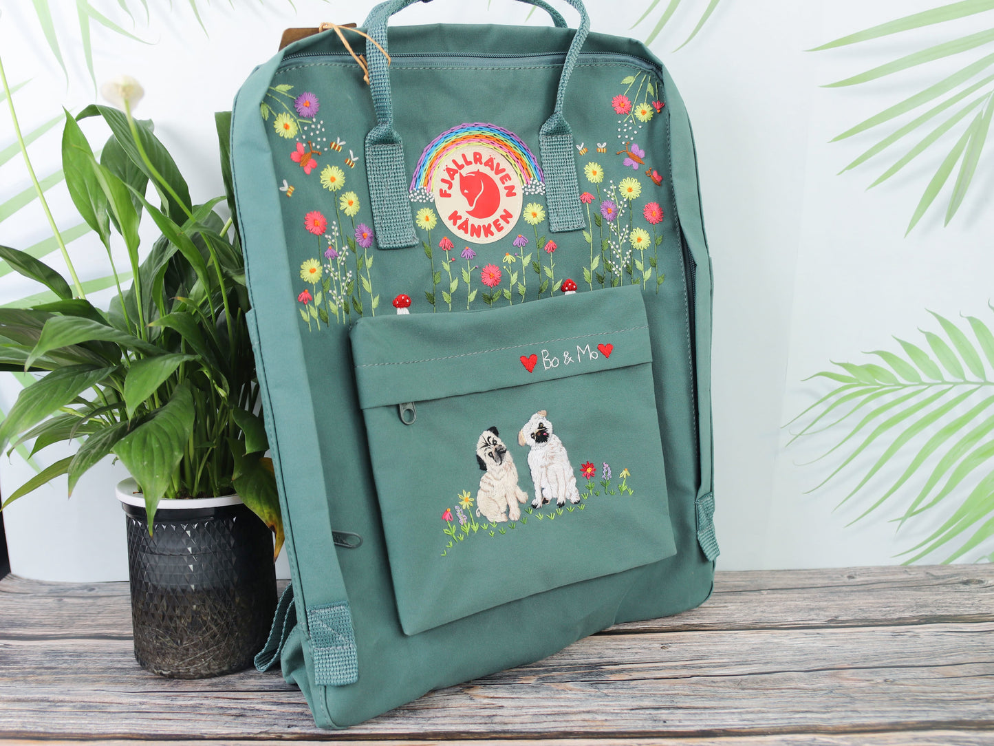 Fjallraven kanken backpack custom embroidered dog/ Kanken backpack embroidered with dog pet/ Custom embroidered dog/ Custom embroidered pets