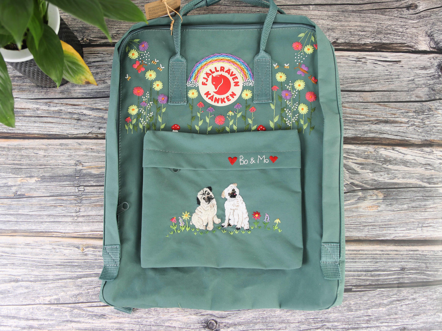 Fjallraven kanken backpack custom embroidered dog/ Kanken backpack embroidered with dog pet/ Custom embroidered dog/ Custom embroidered pets