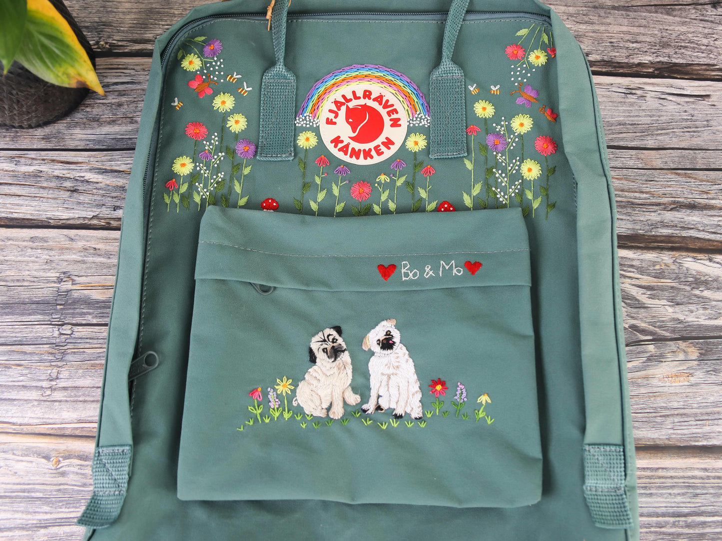 Fjallraven kanken backpack custom embroidered dog/ Kanken backpack embroidered with dog pet/ Custom embroidered dog/ Custom embroidered pets