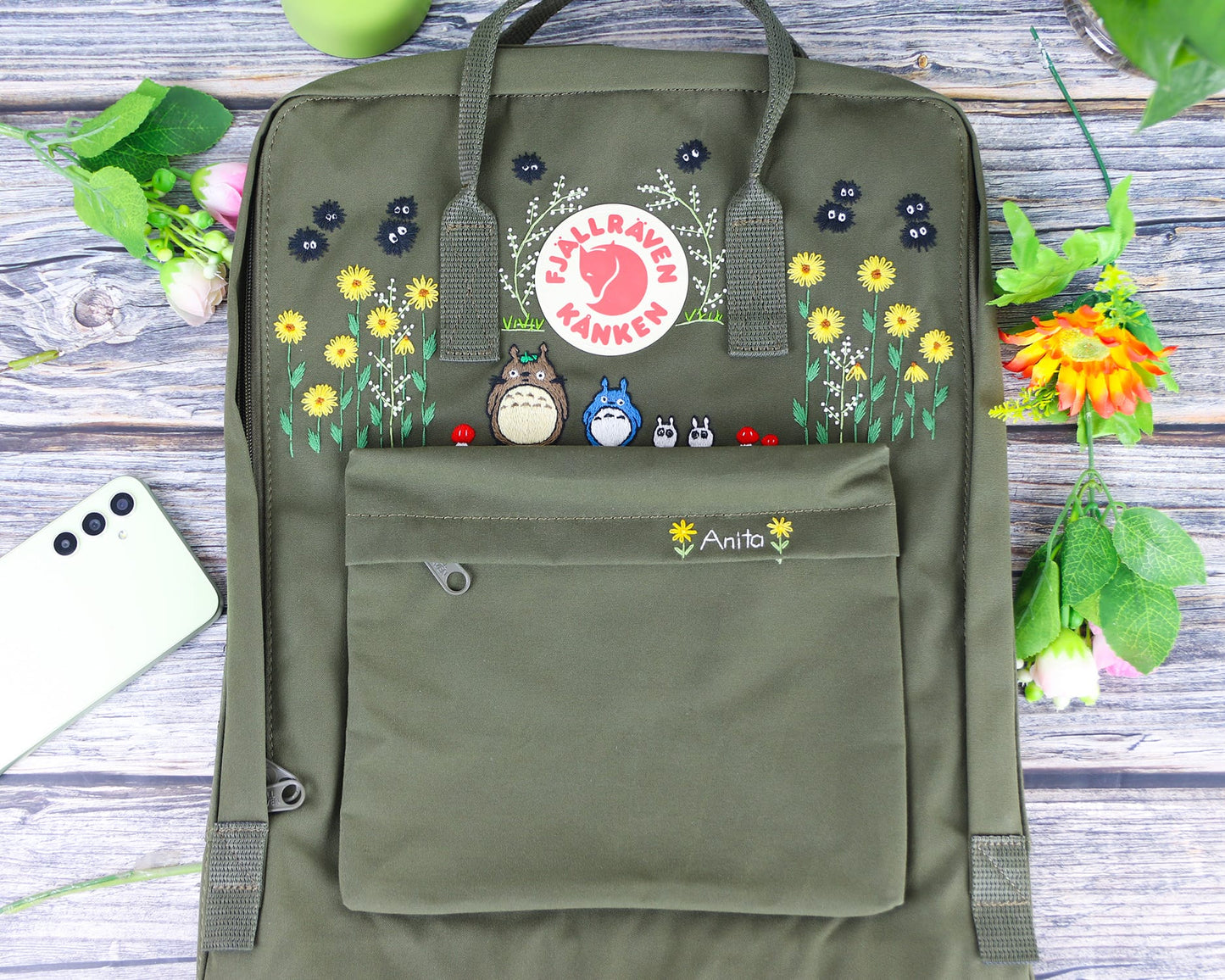 Custom Fjallraven Kanken Backpack – Anime, Cartoon & Fictional Character Embroidery - Personalized Embroidered Backpack - Custom Bag for Women