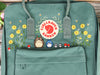  Fjallraven Kanken backpack embroidered with totoro characters/ Totoro design embroidered on Fjallraven Kanken backpack/ Totoro embroidery 