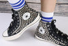  Black studded converse high tops/ Studded Converse Shoes black High Top/ Studded Sneakers men's 