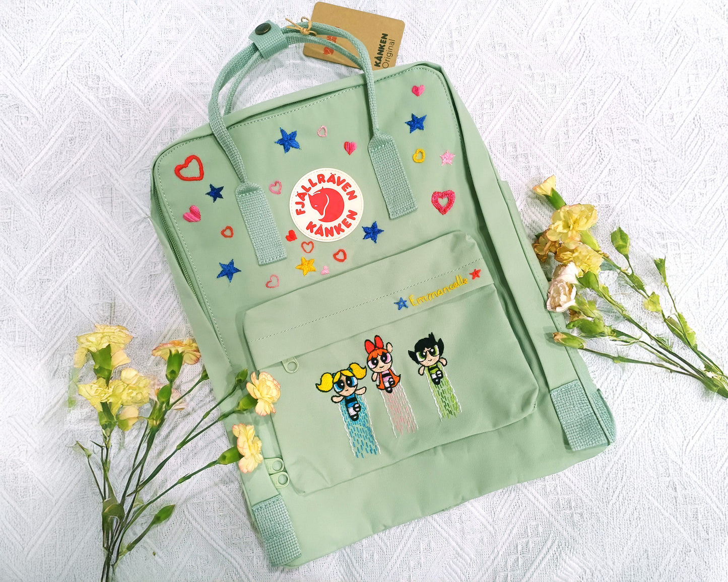 Embroidered Fjallraven Kanken – Anime & Cartoon Characters - Personalized Embroidered Backpack - Custom Bag for Women