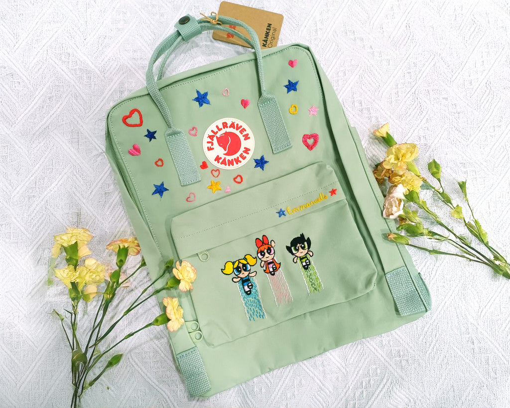  Embroidered Fjallraven Kanken – Anime & Cartoon Characters - Personalized Embroidered Backpack - Custom Bag for Women 