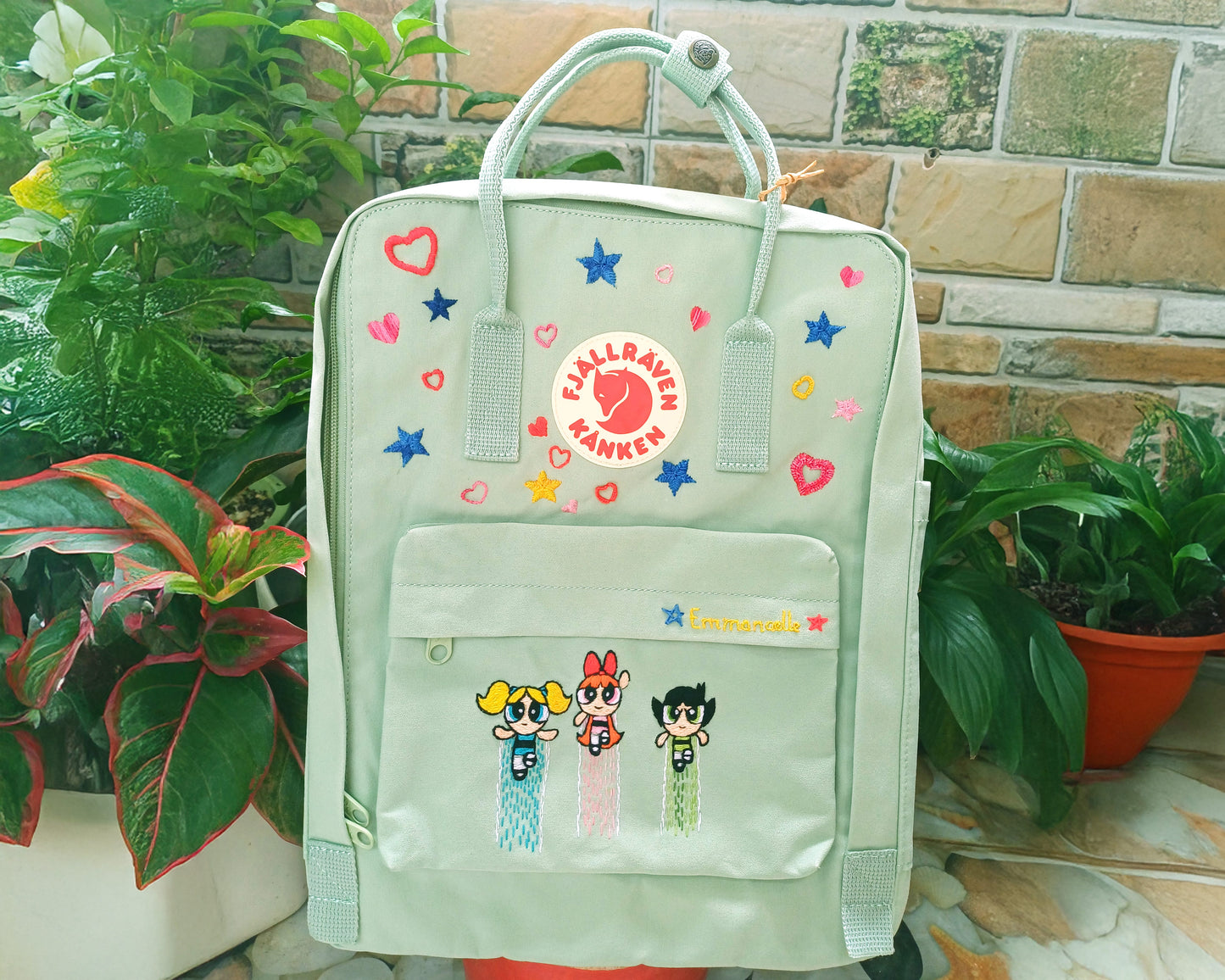 Embroidered Fjallraven Kanken – Anime & Cartoon Characters - Personalized Embroidered Backpack - Custom Bag for Women