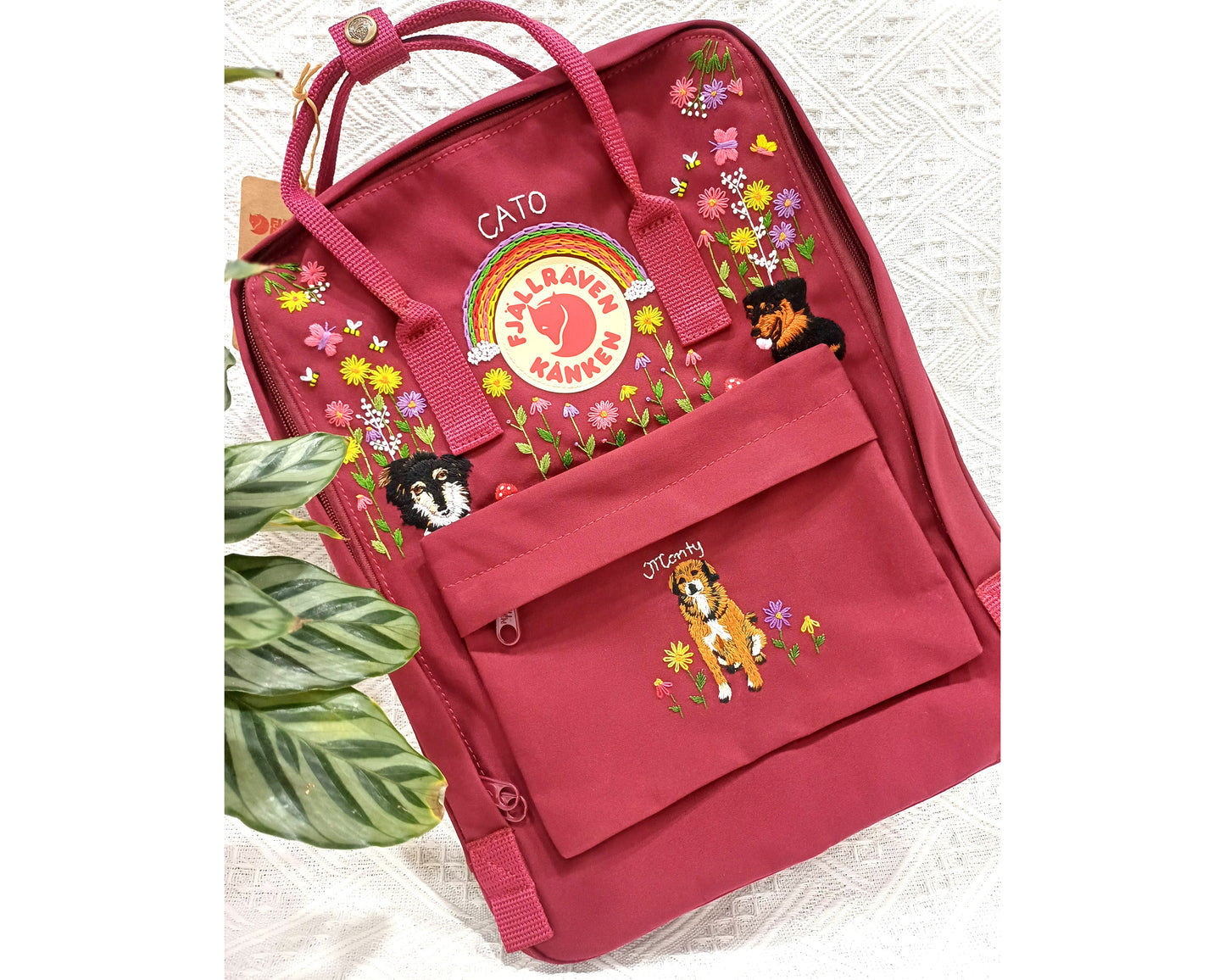 Personalized Fjallraven Kanken Backpack with Dog Embroidery - Personalized Embroidered Backpack - Custom Bag for Women