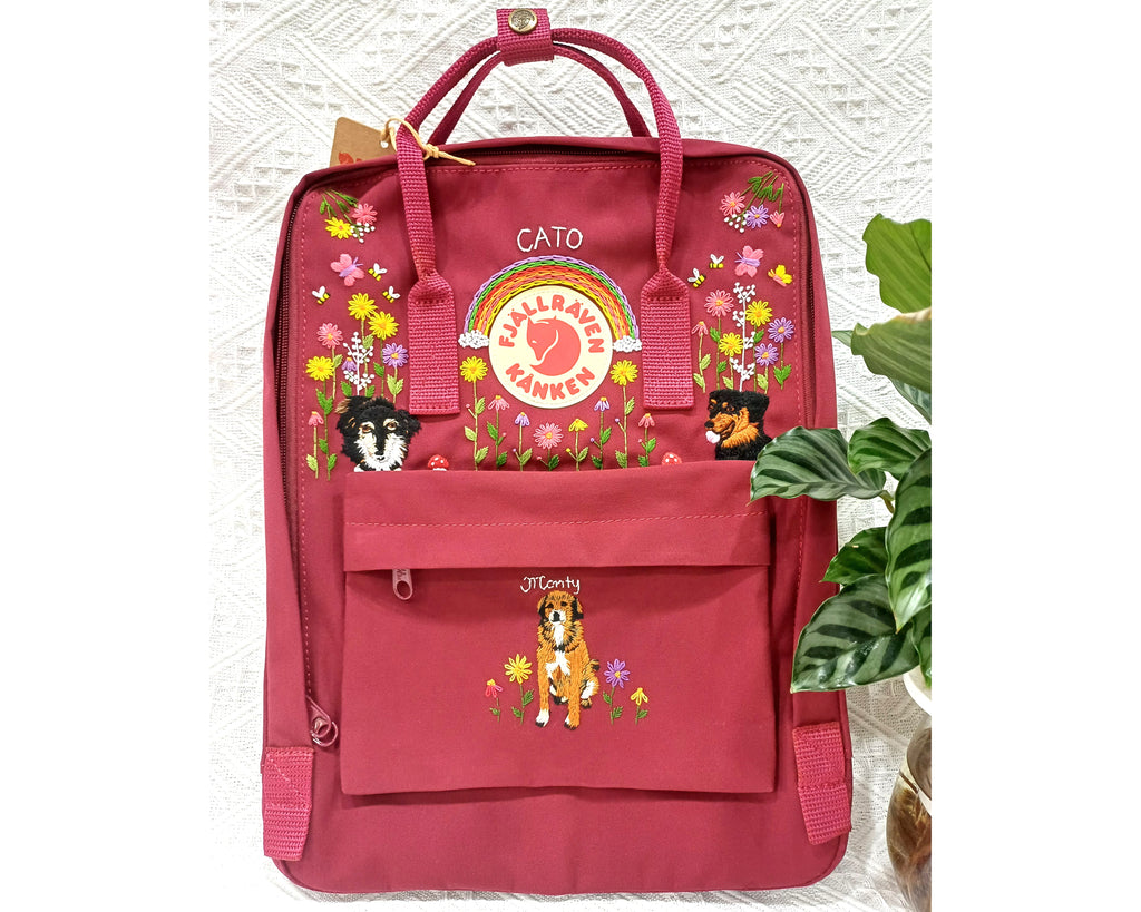  Personalized Fjallraven Kanken Backpack with Dog Embroidery - Personalized Embroidered Backpack - Custom Bag for Women 
