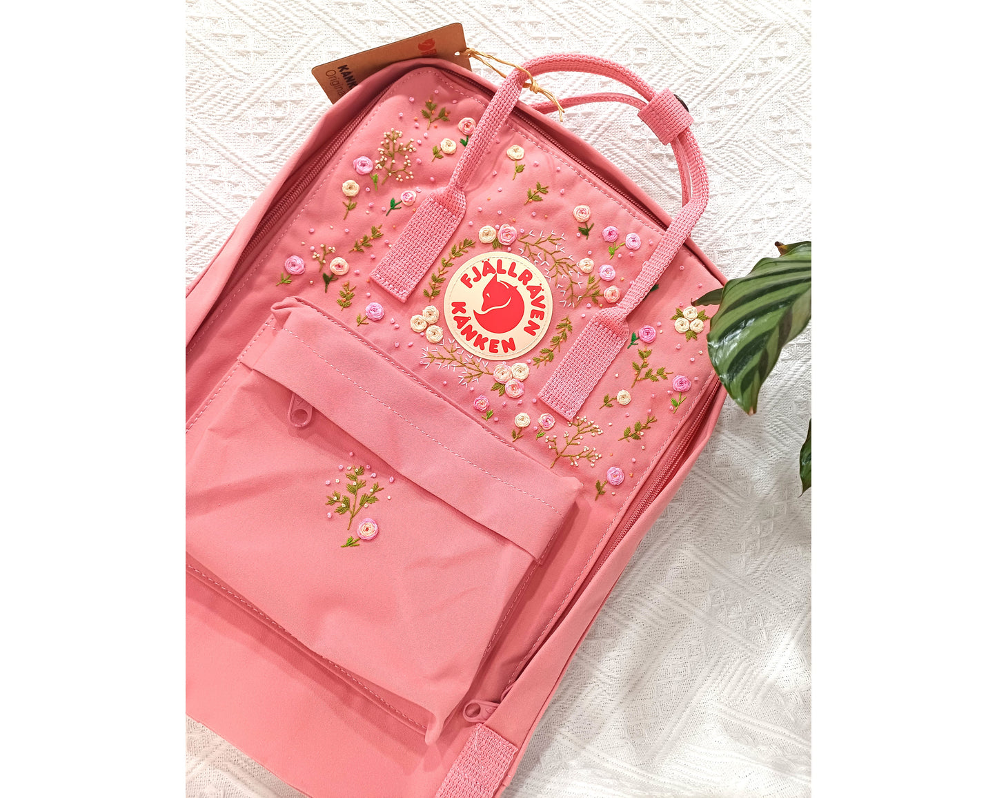 Embroidered Fjallraven Kanken – Adorable Rose Garden Design - Personalized Embroidered Backpack - Custom Bag for Women