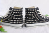  Women's Black Studded Sneakers 