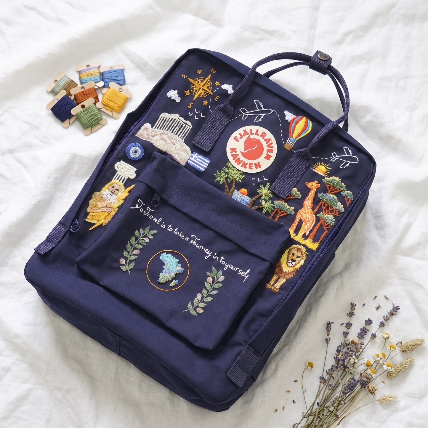 Personalized Fjallraven Kanken Travel Backpack | Custom World Travel Backpack | Handmade Africa & Greece Inspired Backpack | Custom Backpack