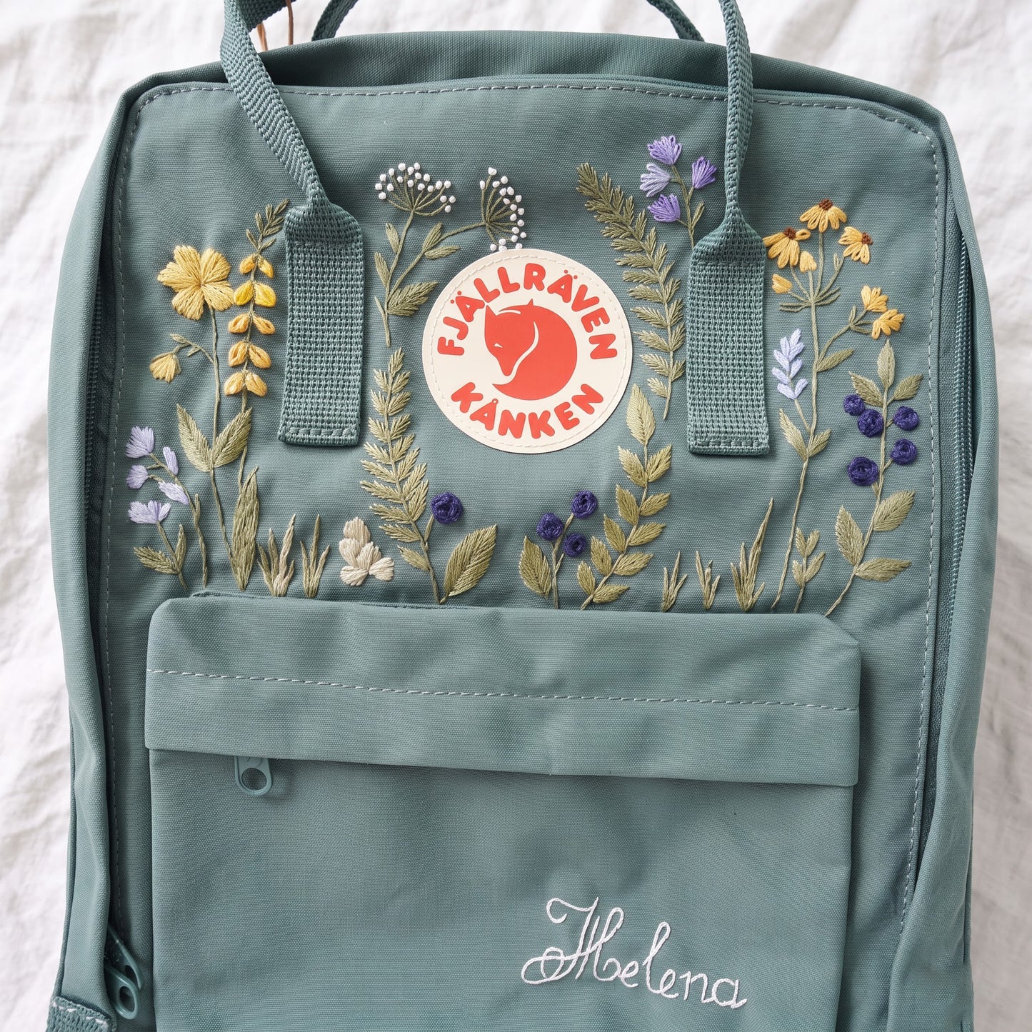 Fjallraven Kanken Wild Grass Embroidered Backpack | Fjallraven Kanken Nature Inspired Backpack | Travel Kanken Backpack |Personalized Kanken