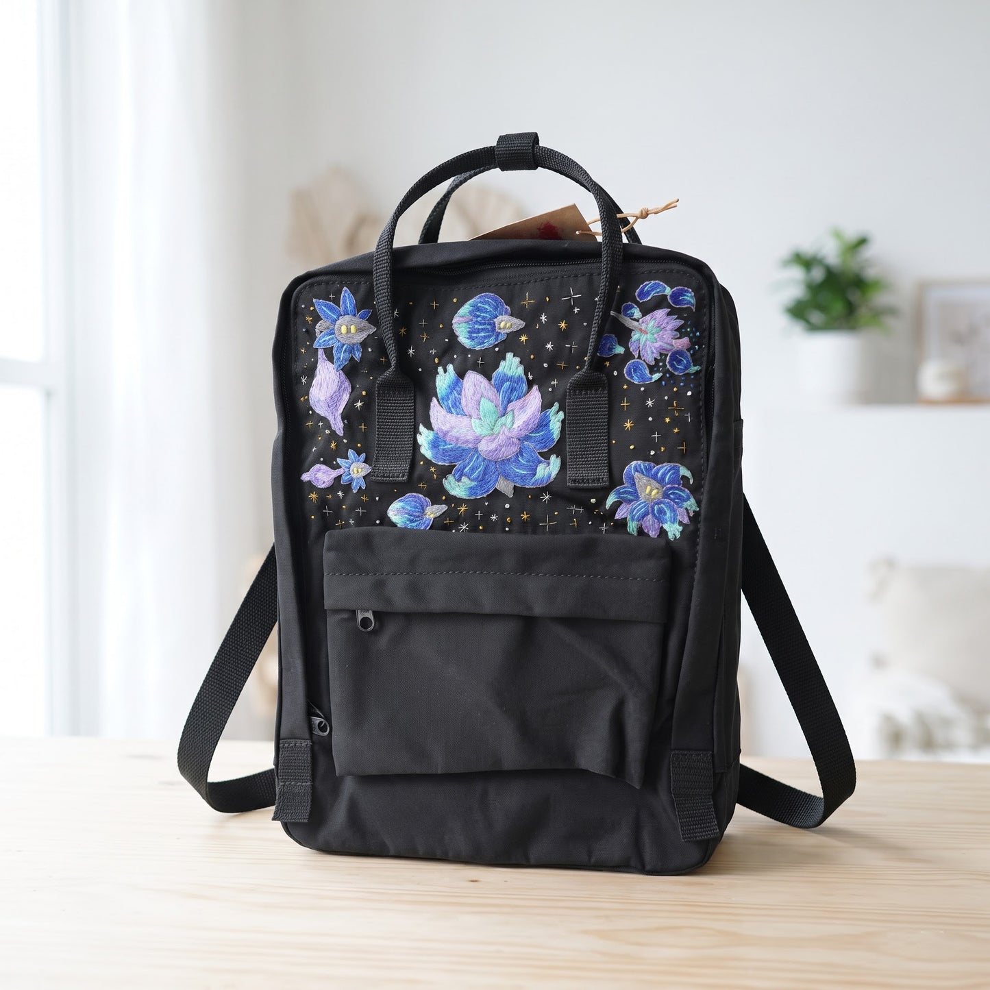 Custom Hand Embroidered Kanken Backpack Made to Order | Personalized Kanken with Logo Removal | Custom Game Character Embroidery Kanken Bag