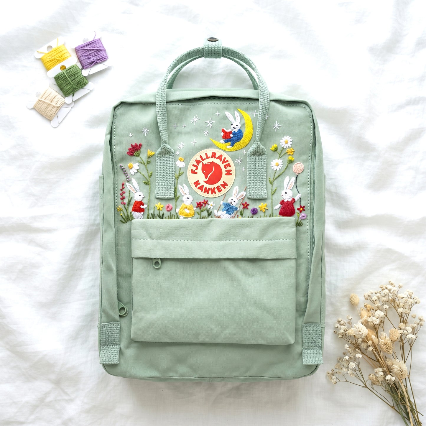 Fjallraven Kanken Miffy Bunny Embroidered Backpack | Cute Cartoon Bunny Kanken Bag | School Backpack | Personalized Gift |Back to School Bag