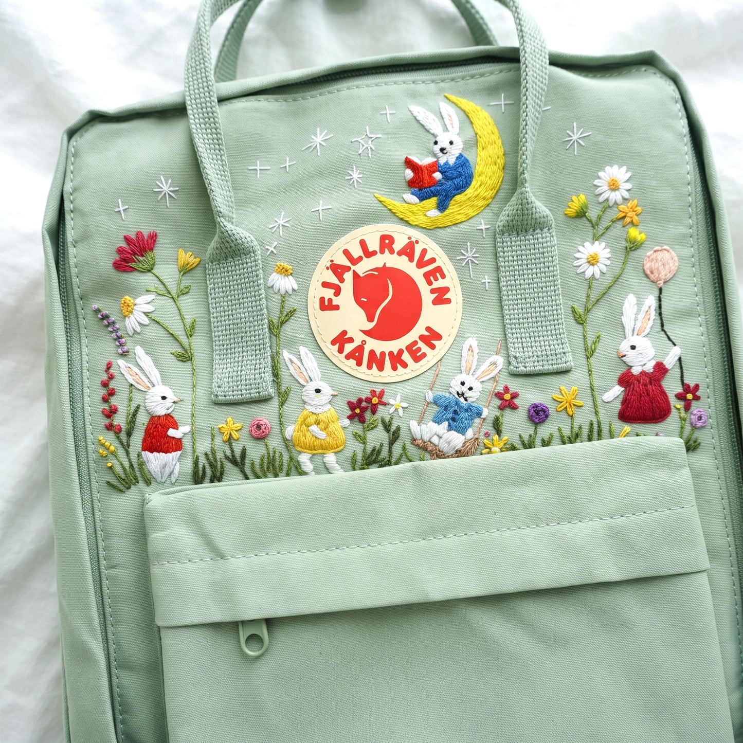 Fjallraven Kanken Miffy Bunny Embroidered Backpack | Cute Cartoon Bunny Kanken Bag | School Backpack | Personalized Gift |Back to School Bag