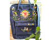  Fjallraven Kanken Embroidered Backpack – Colorful Sunflowers, Rainbow and Cats - Personalized Embroidered Backpack - Custom Bag for Women 