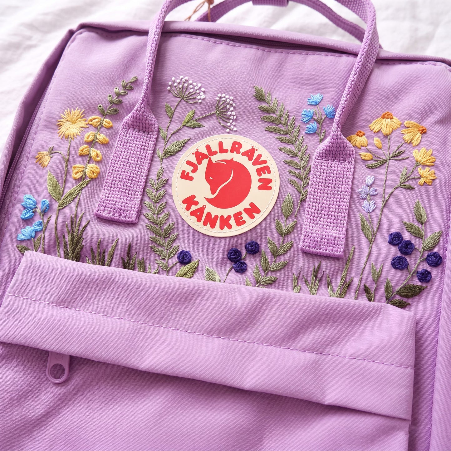 Fjallraven Kanken Wild Grass Embroidered Backpack | Fjallraven Kanken Nature Inspired Backpack | Travel Kanken Backpack |Personalized Kanken