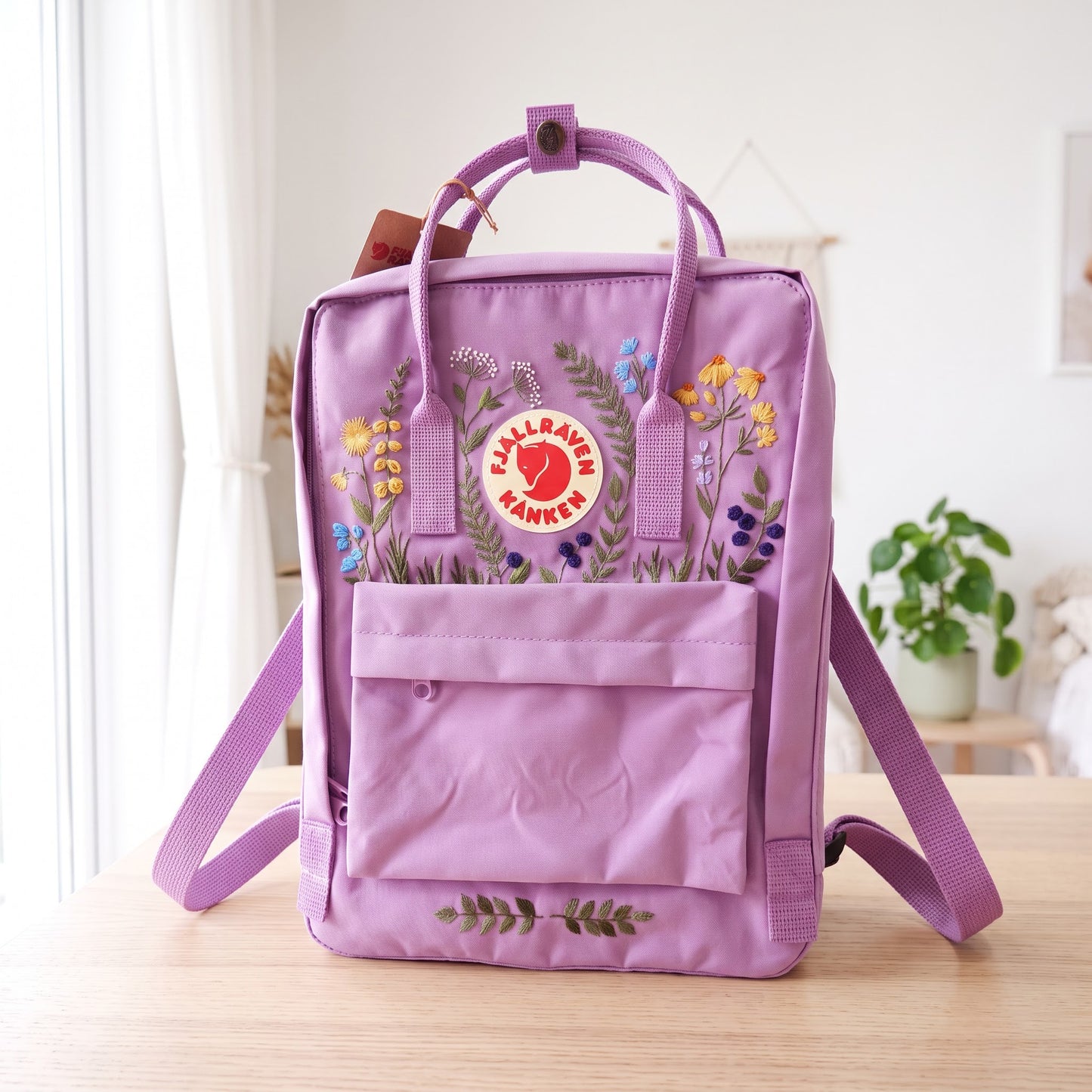 Fjallraven Kanken Wild Grass Embroidered Backpack | Fjallraven Kanken Nature Inspired Backpack | Travel Kanken Backpack |Personalized Kanken