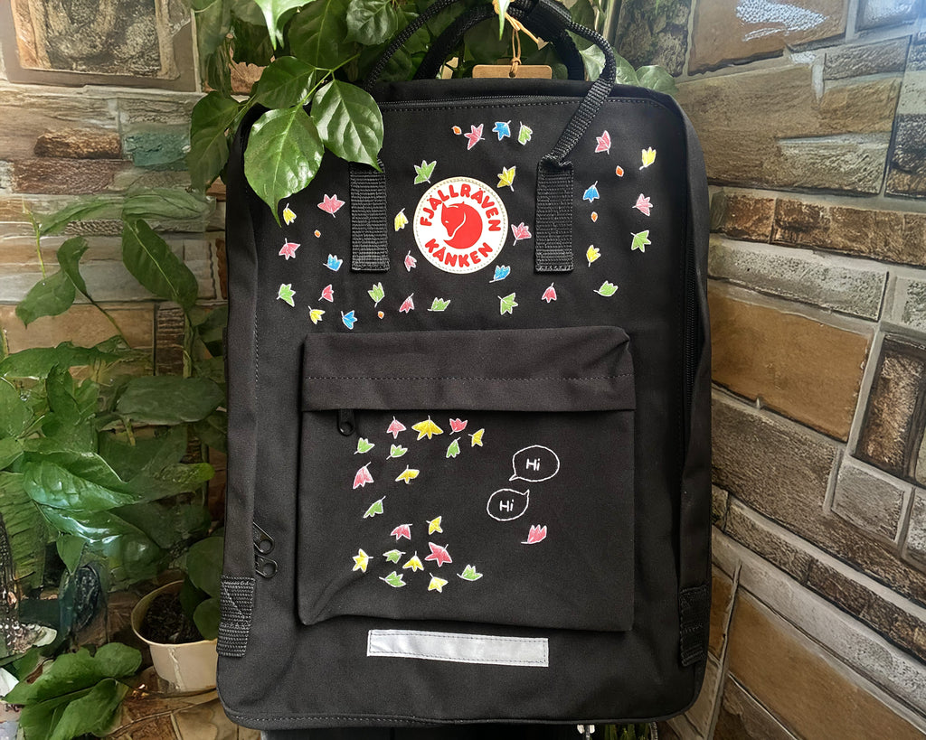  Fjallraven Kanken Backpack – Artistic Heartstopper Leaves Design - Personalized Embroidered Backpack - Custom Bag for Women 