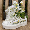  Custom Coverse Platform/ Wedding Flowers Embroidered Converse/ Bridal Flowers Embroidered Sneakers/ Sunflowers Embroidered Sneakers 