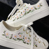  Custom Coverse Platform/ Wedding Flowers Embroidered Converse/ Bridal Flowers Embroidered Sneakers/ Lily of the Valley Embroidered Sneakers 