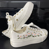  Custom Coverse Platform/ Wedding Flowers Embroidered Converse/ Bridal Flowers Embroidered Sneakers/ Lily of the Valley Embroidered Sneakers 