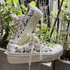  Custom Coverse Platform/ Wedding Flowers Embroidered Converse/ Bridal Flowers Embroidered Sneakers/ Lily of the Valley Embroidered Sneakers 