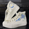  Custom Wedding Sneakers Platform/ Bridal Flowers Embroidered Sneakers/ Wedding English Roses Embroidered Shoes/ Personalized Bridal Sneaker 