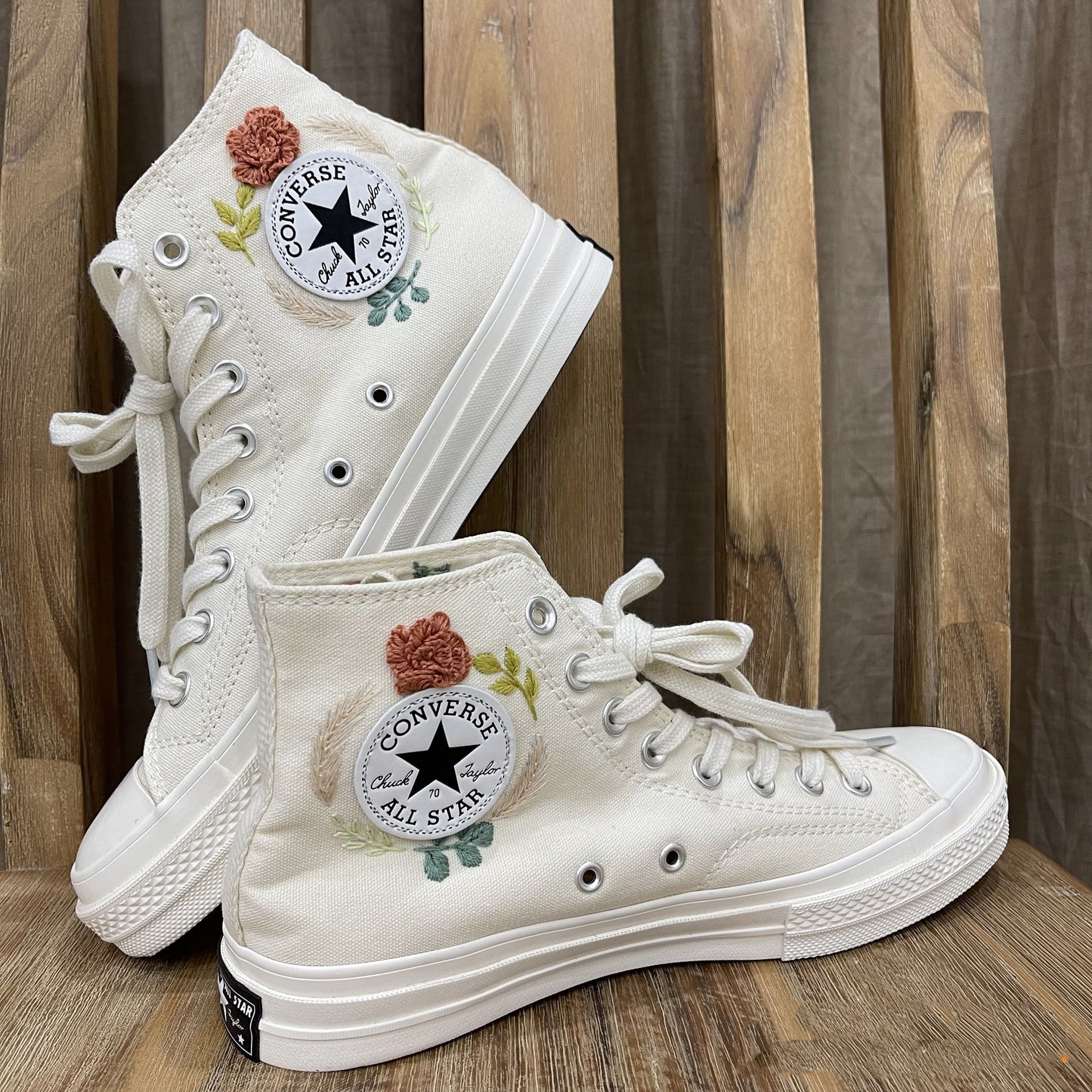 Bridal Flowers Embroidered Sneakers/ Wedding Flowers Embroidered Sneakers