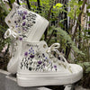  Custom Converse Platform/ Wedding Flowers Embroidered Platform Shoes/ Bridal Flowers Embroidered Sneakers 