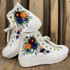  Custom Sneakers Platform/ Wedding Flowers Embroidered Shoes 