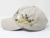  Hand Embroidered Floral Baseball Cap | 100% Cotton Hat | Botanical Garden Design 