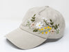  Hand Embroidered Floral Baseball Cap | 100% Cotton Hat | Botanical Garden Design 