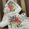  Custom Coverse Wedding/ Wedding Flowers Embroidered Shoes/ Bridal Flowers Embroidered Sneakers /Colorful Flowers Embroidered Sneakers 