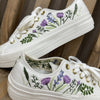  Custom Coverse Platform/ Wedding Flowers Embroidered Converse/ Bridal Flowers Embroidered Sneakers/ Tulips Embroidered Sneakers 