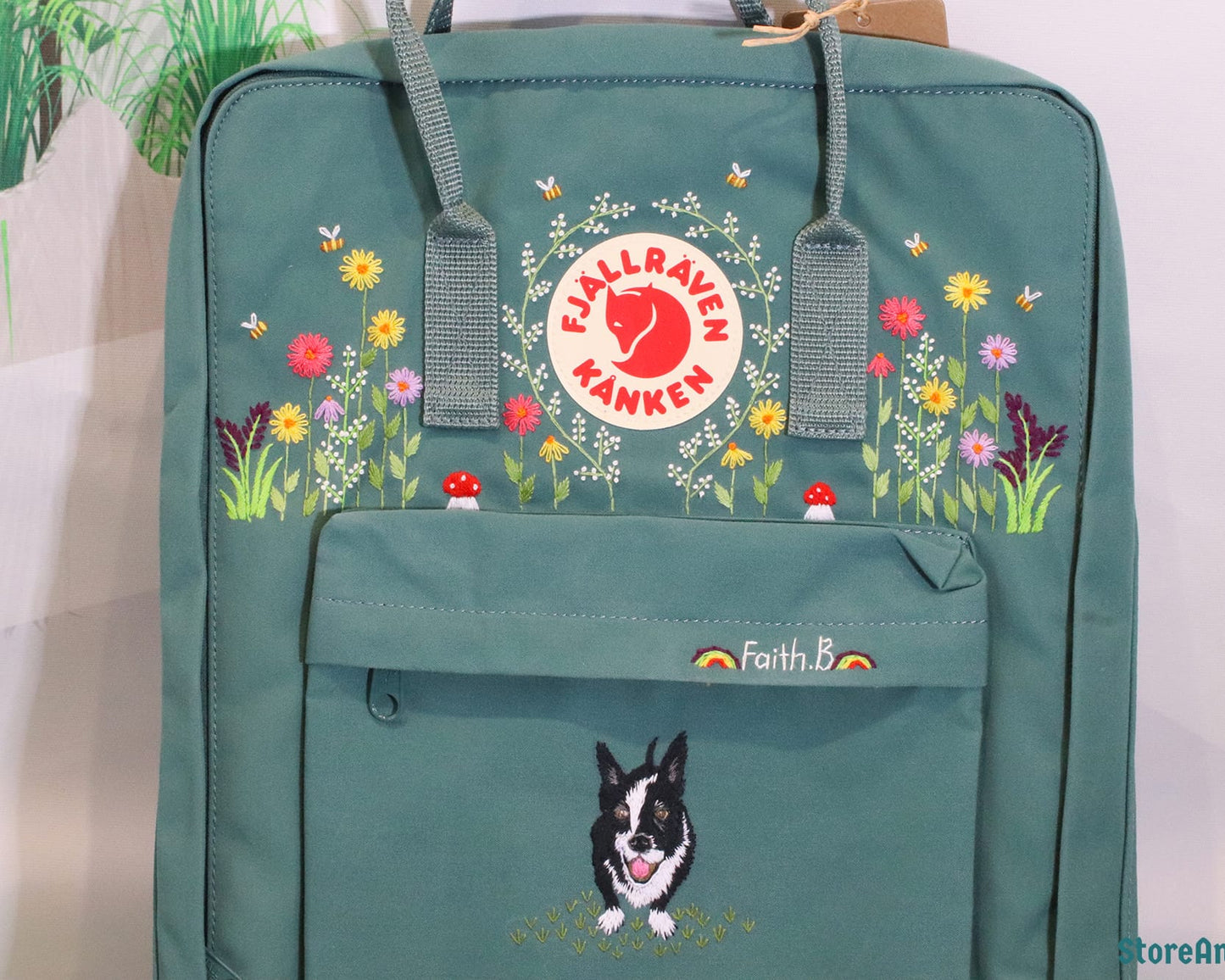 Fjallraven Kanken Backpack embroidered with dogs and pets - Personalized Embroidered Backpack - Custom Bag for Women