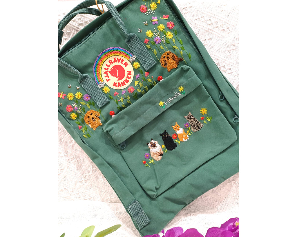  Fjallraven Kanken Backpack – Custom Dogs, Cats & Pet Design- Personalized Embroidered Backpack - Custom Bag for Women 