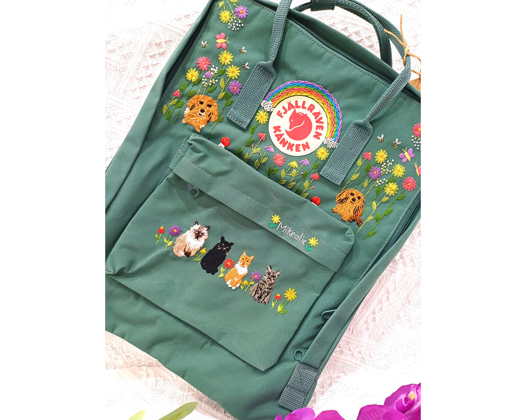  Fjallraven Kanken Backpack – Custom Dogs, Cats & Pet Design- Personalized Embroidered Backpack - Custom Bag for Women 