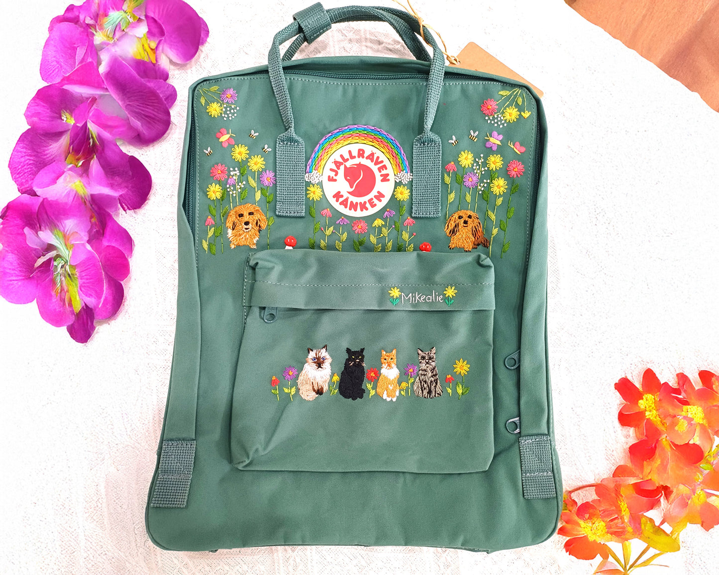 Fjallraven Kanken Backpack – Custom Dogs, Cats & Pet Design- Personalized Embroidered Backpack - Custom Bag for Women