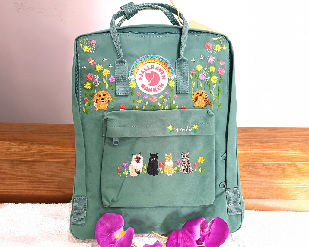  Fjallraven Kanken Backpack – Custom Dogs, Cats & Pet Design- Personalized Embroidered Backpack - Custom Bag for Women 