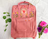  Fjällräven Kånken Backpack with Colorful Daisy and Heart Embroidery - Personalized Embroidered Backpack - Custom Bag for Women 