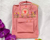  Fjällräven Kånken Backpack with Colorful Daisy and Heart Embroidery - Personalized Embroidered Backpack - Custom Bag for Women 