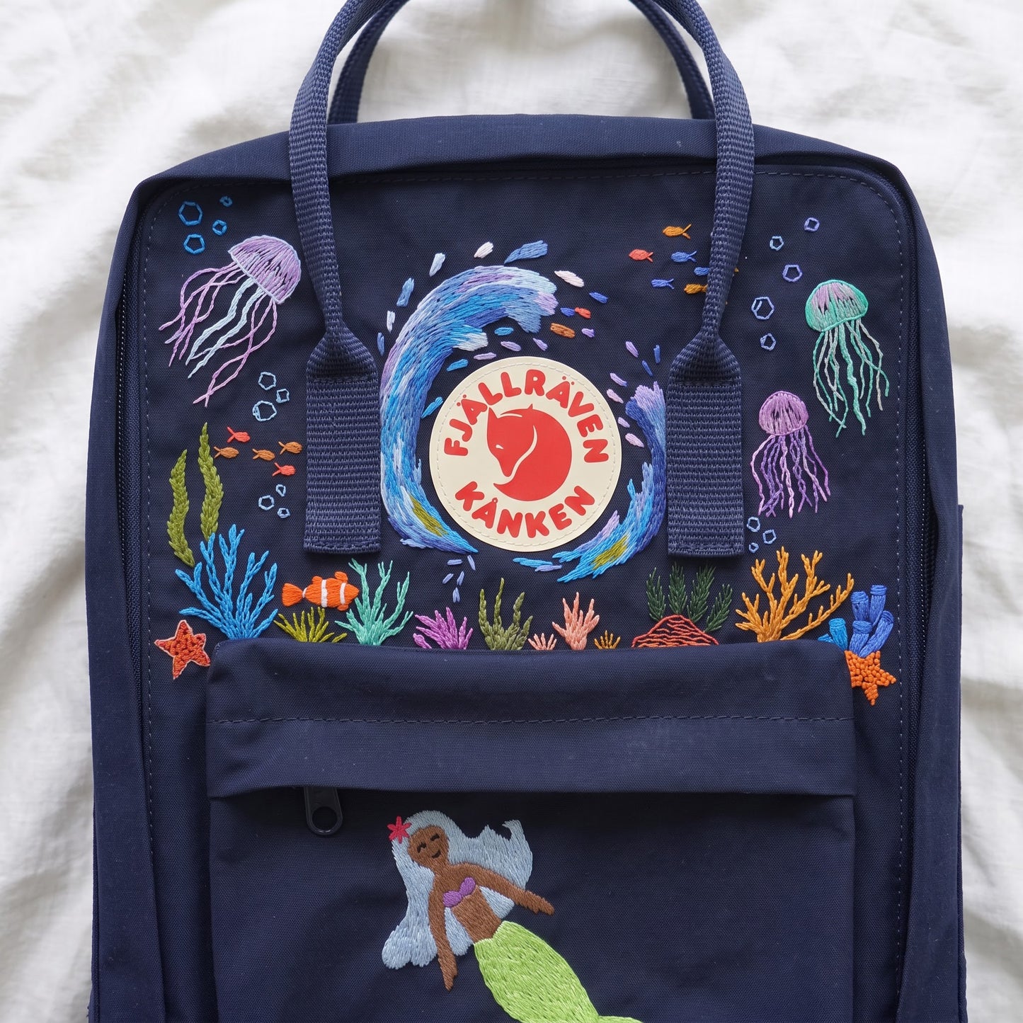 Kanken Fjallraven Backpack with Rose Garden Embroidery | Fjallraven Hand-Embroidered Floral Bag | Handmade Rose Design Backpack| Rose Design (Copy)
