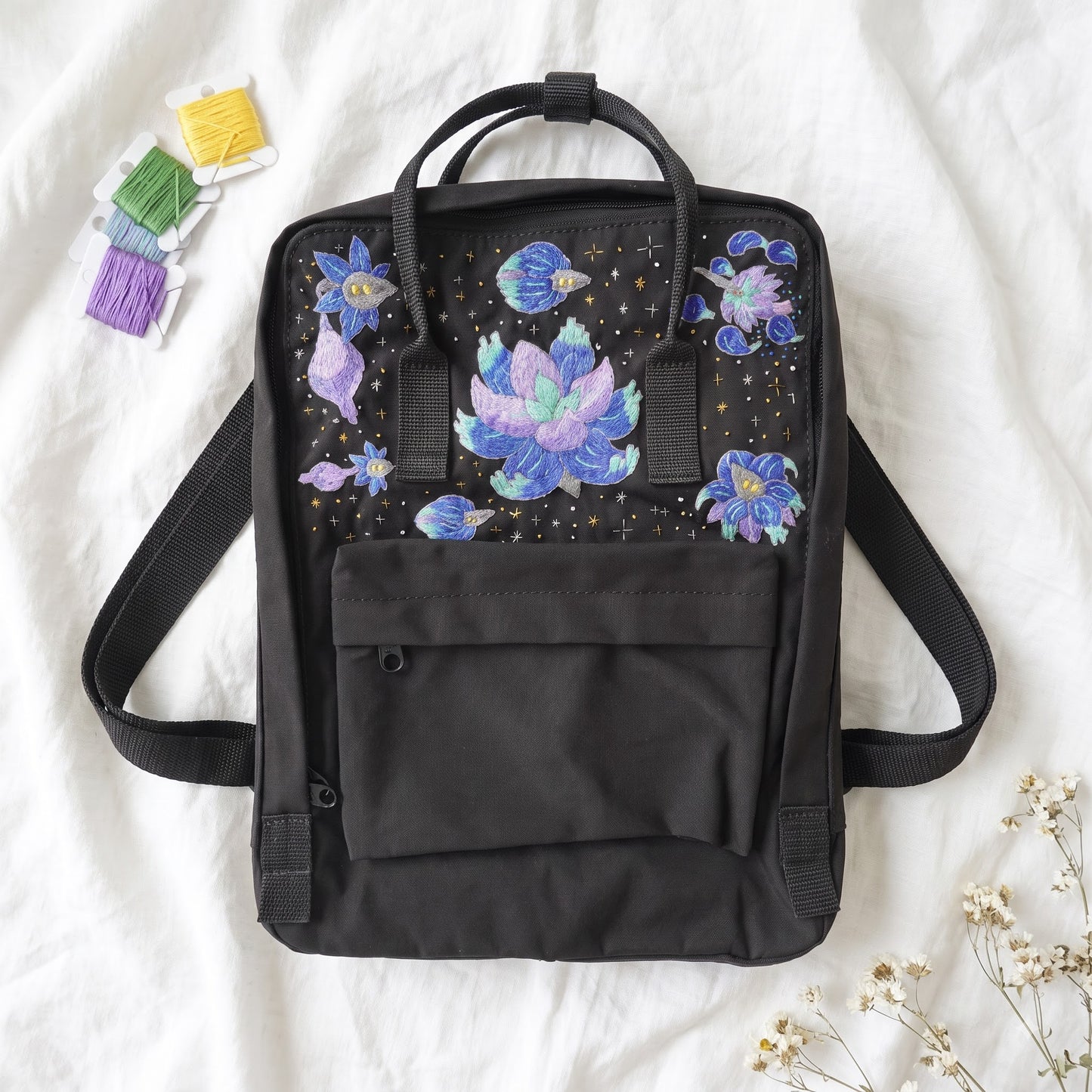 Custom Hand Embroidered Kanken Backpack Made to Order | Personalized Kanken with Logo Removal | Custom Game Character Embroidery Kanken Bag
