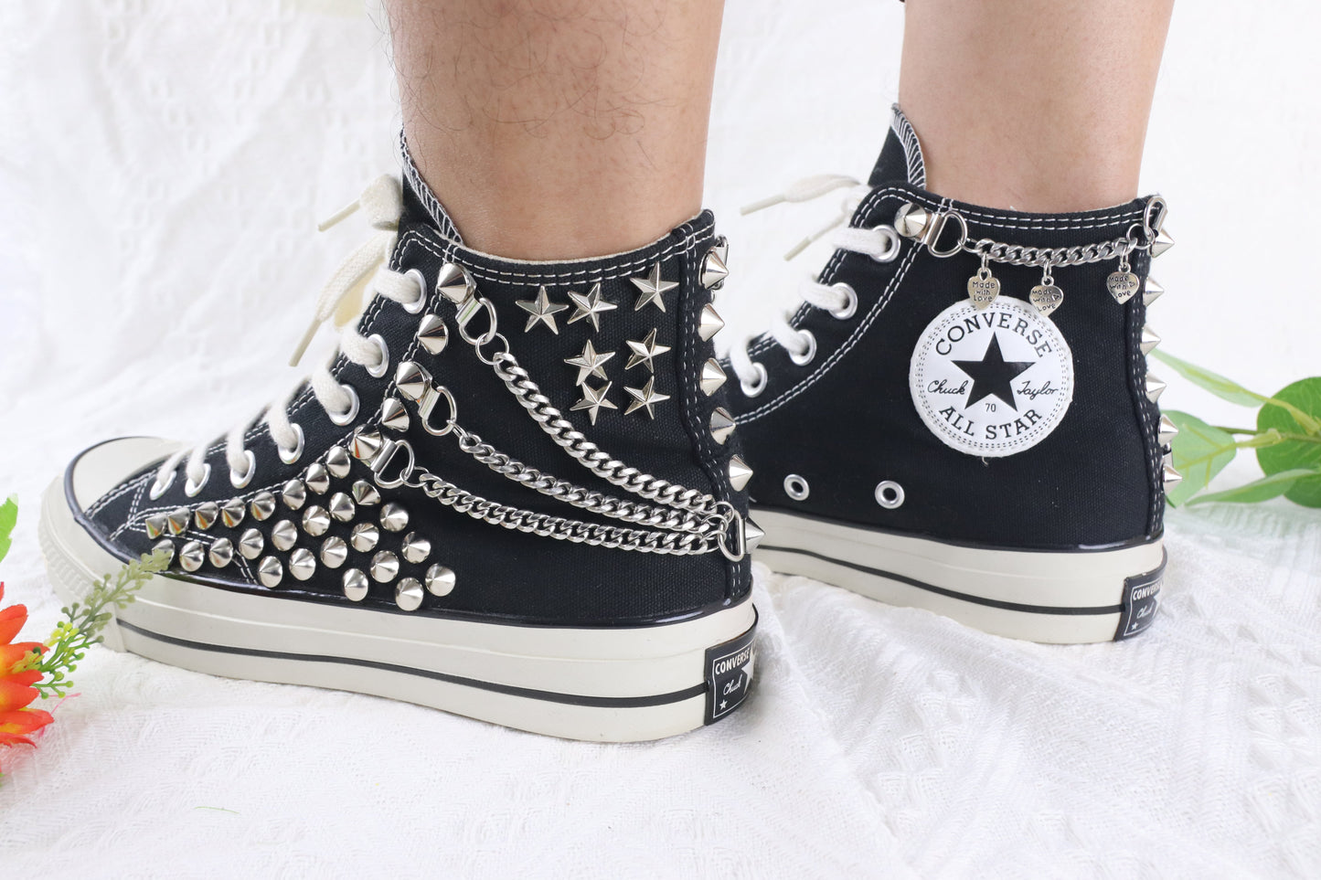 High-Top Spike Studded Shoes
