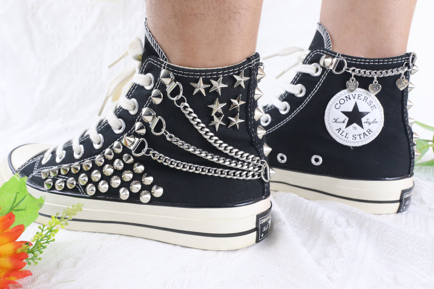 High-Top Spike Studded Shoes