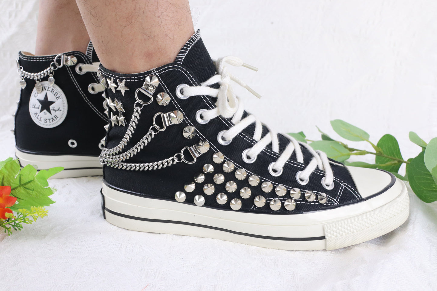 High-Top Spike Studded Shoes